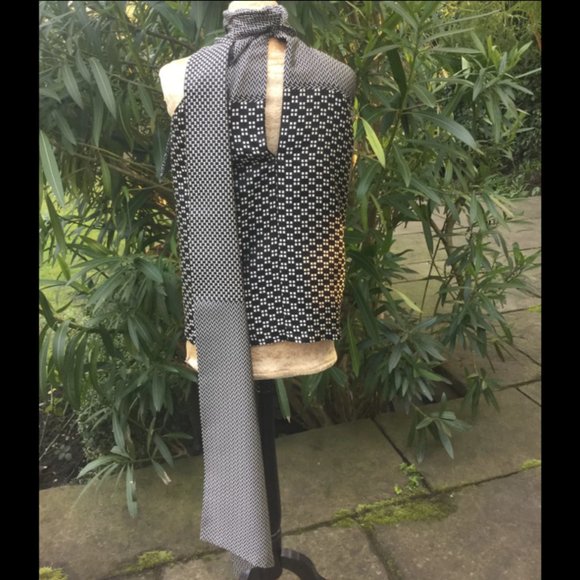 New Haider Ackermann Fall 2013 jacquard weave scarf collar one shoulder blouse - Picture 6 of 14